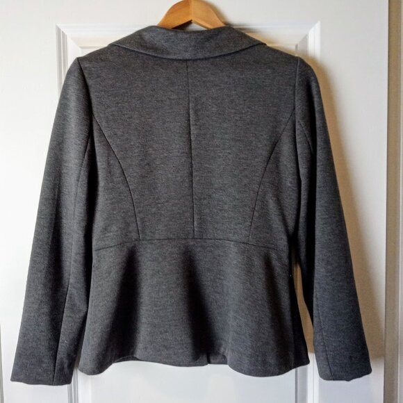 Sandro Grey Pink Fitted Round Collar Knit Jacket - Picture 2 of 6